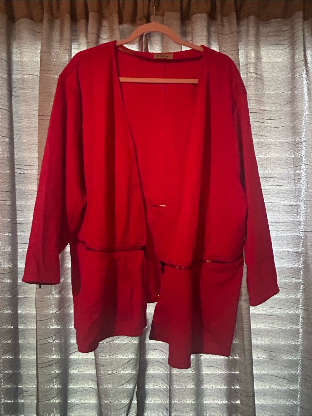 Red Open-Front Women's jacket